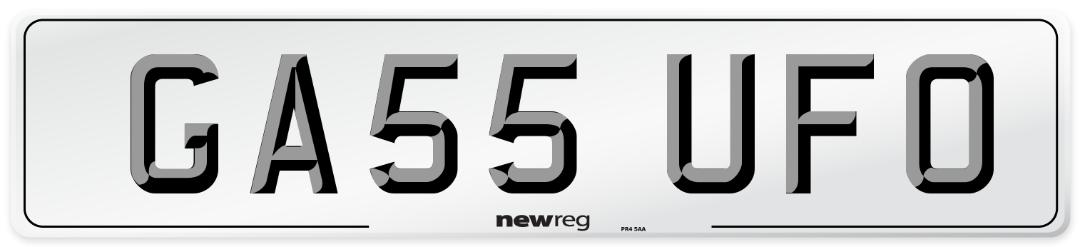 GA55 UFO Number Plate from New Reg